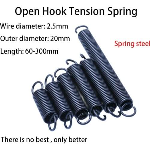 Open Hook Tension Spring Pullback Spring Coil Extension Spring Draught Spring Wire Diameter 2.5mm Outer Diameter 20mm