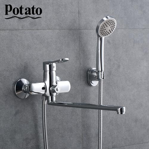 Potato Silver Shower Faucet Outlet Pipe Faucet For Bathroom Zinc Alloy Bath Shower Head Bathroom tap chrome p22150