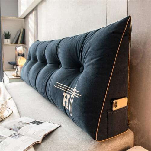 Real Nordic Removable Bedside Cushion Triangular Bed Backrests Large Pillows For Home Soft Backrest Pillow Cushions Waist Tatami