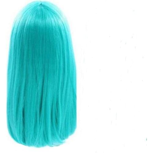 Medium Long Straight Bangs Green Cosplay Wig Party Hair Wigs
