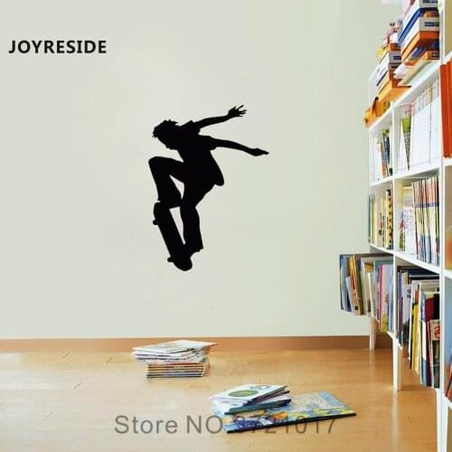 JOYRESIDE Skateboarder Skate Wall Decal Vinyl Sticker Sport Kids Room Bedroom Interior Home Decor Any Room Art Decoration A098