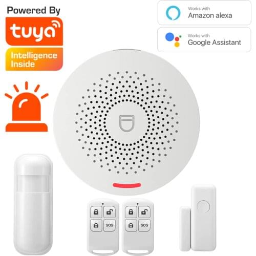 Tuya Wifi Smart Home Alarm System Wireless 433MHz Burglar Security Alarm Tuya Smart Life App Control Wireless Home Alarm Kit