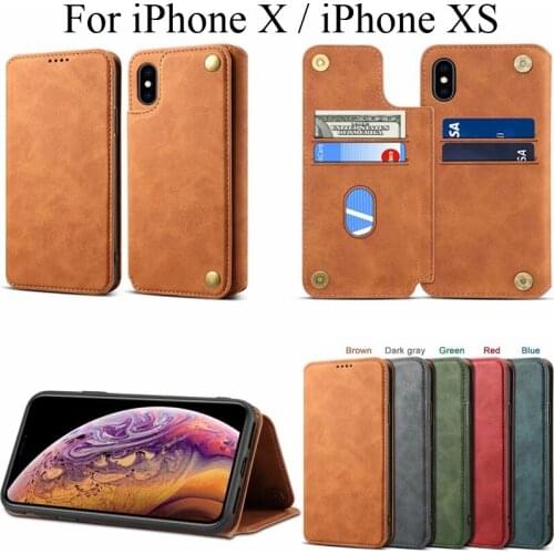 Vintage Fashion Case for iPhone X XS wallet Cover iPhoneXS casing iPhoneX Soft TPU Silicone protector Card Slots Bag capa fundas