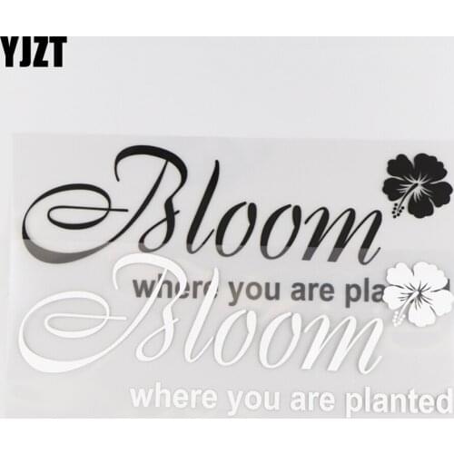YJZT 22X8CM Bloom Where You Are Planted Vinyl Car Sticker Decal Word Art Fashion Black/Silver 4C-0042