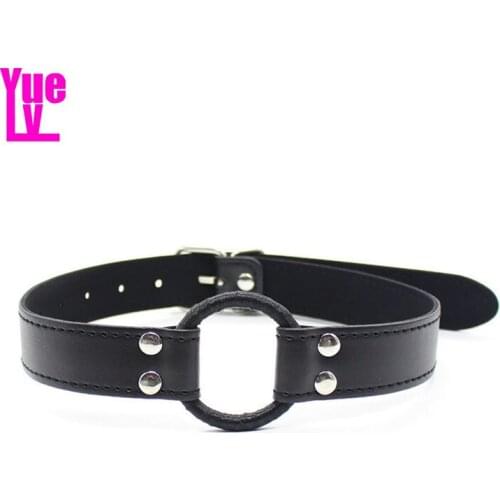 YUELV Adult Game For Couples O Ring Open Mouth Gag Oral Fixation Mouth Gagged Leather Bondage Restraints Fetish Slave Sex Toys