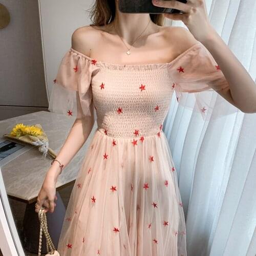 Summer Floral Print Chiffon Dress Women France Style Puff Sleeve Square Collar Dress Fashion Vintage Party Beach Casual Sundress