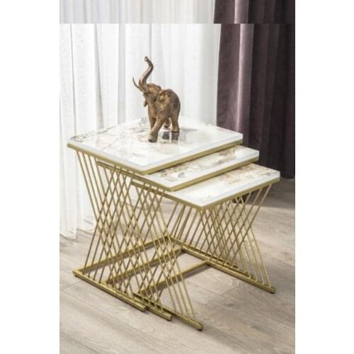 Venice Gold Metal Legs, Marble Pattern Mdf'li Zigon coffee table coffee tables table basse furniture living room table