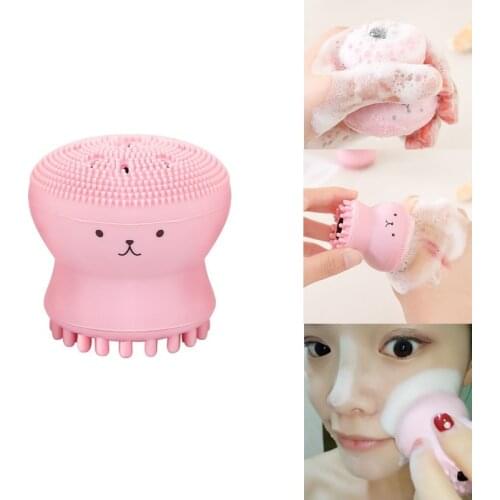 1Pc Face Clean Small Octopus Silicone Facial Exfoliator Wash Makeup Removal instrument manual wash cleansing Brush Cleaner Tool