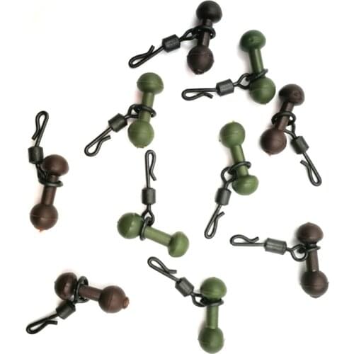 10pcs Fishing Lure Bell Rolling Swivels Rubber Beads Kits Fish Gear Baits with 10pcs Swivel Ring Connector Fishing Tools Pesca