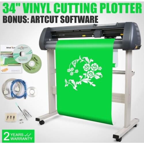 34 inch 870mm Vinyl Cutter Sign Cutting Plotter W/Artcut Software Design/Cut USB Port