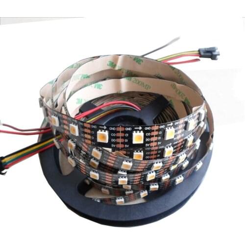 5mX 5V input 5050SMD SK9822 IC driver inside white color addressable led strip 32/60/ 72/144LED/m white/black PCB free shippi