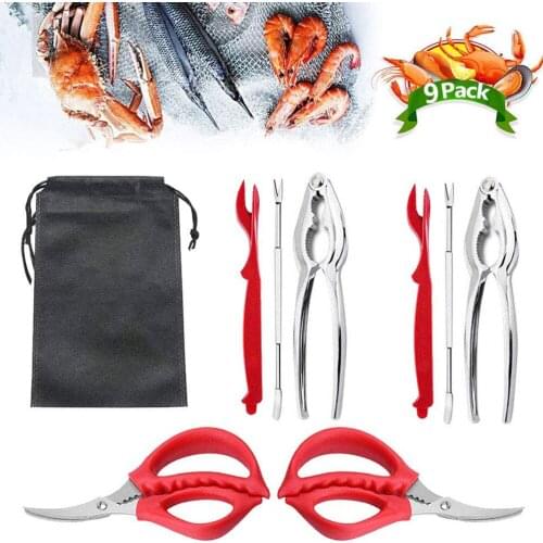 8PCS Seafood Tool Crab Sheller Fork Set Can Opener Shellfish Lobster Leg Sheller Tableware Kitchen Tool