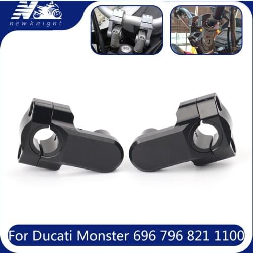 For Ducati Monster 696 796 821 1100 1200 STREETFIGHTER 848 2013-2018 1 pair 1 1/8" 28mm Motorcycle CNC Aluminum Handlebar Riser