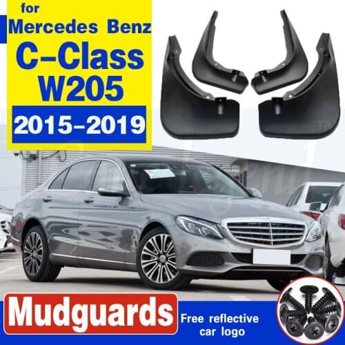 Car Front Rear Mudguards For Mercedes Benz C-Class W205 2015 ~ 2019 Mudflap Fender Mud Guard Flaps Splash Guards Accessories