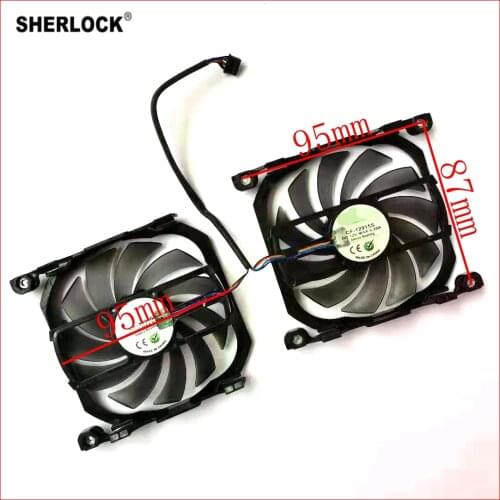 CF-12915S 2pcs/lot 95x87mm DC12V 0.35A For INNO3D P104-100 GeForce GTX 1060 1070 1070Ti 1080 1080Ti Graphics Card Fan