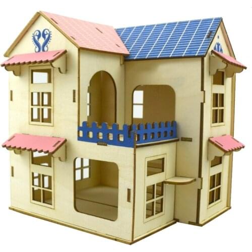 37MB Hamster Hideout Wooden Hut Small Animals Multi Story Villa Rat Room House Habitat Decor with Ladder Board 5 Sizes