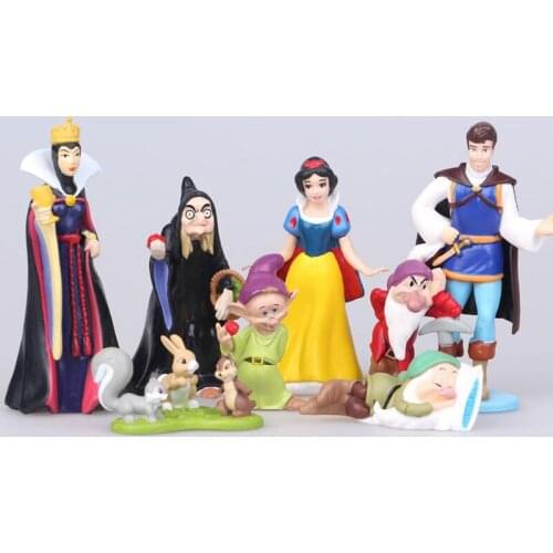 8pcs/set Disney Snow White Princess Action Figure Model Anime Mini Decoration PVC Collection Figurine Toys Model Gift For Kids
