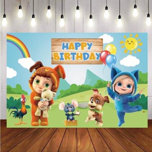 Dave And Ava Backdrop Rainbow Baby Shower Birthday Party Children Photo Background Decor Banner Studio Prop