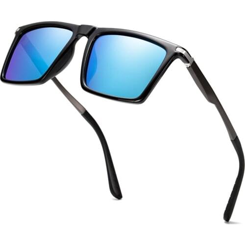 Al-mg Temple Square Personality Sun Glasses Polarized Mirror Sunglasses Custom Made Myopia Minus Prescription Lens -1to-6