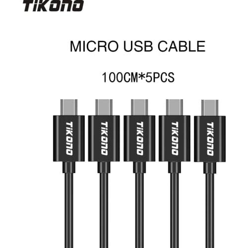 Tikono 5Pcs/Lot Micro USB Cable 1M USB Data Sync Charger Cable For Samsung Xiaomi HTC Android Phones Fast Charging USB Cable