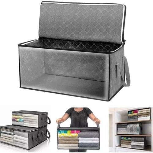 Non Woven Fabric Storage Box,Folding Storage Box,Transparent Window Storage Bag,Organizer For Clothes,Storage Box With Lid