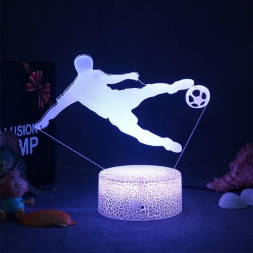 3D Lamp European Cup Fan Gift The Football Goal Cool Action Night Light For Home Valentines Day Gift Led Panel Lights Home Decor