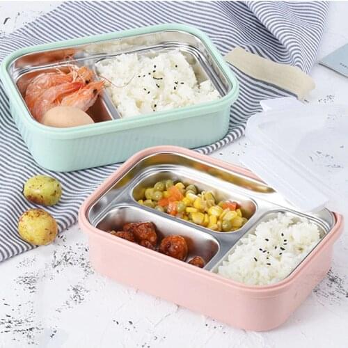 MICCK Stainless Steel Lunch Box Leakproof BPA Free Bento Box Thermal Insulation Food Storage Container for Picnic School Office