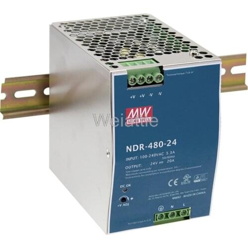 MEAN WELL original NDR-480-24 24V 20A meanwell NDR-480 24V 480W Single Output Industrial DIN Rail Power Supply