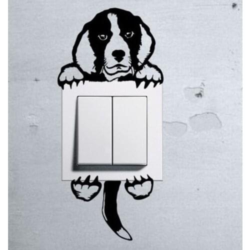 Cute Dog BEAGLE Pet Light Switch Funny Wall Decal Vinyl Switch Stickers Decor 3SS0037