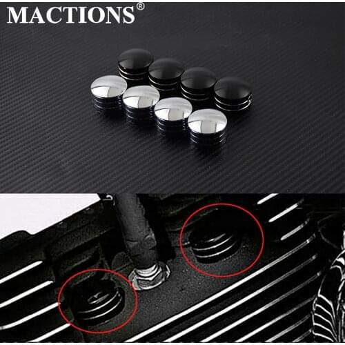 Motorcycle Spark Plug Head Bolt Cap Cover Plug 4Pcs Black/Chrome For Harley Sportster XL883 XL1200 48 Touring Street Glide 99-17