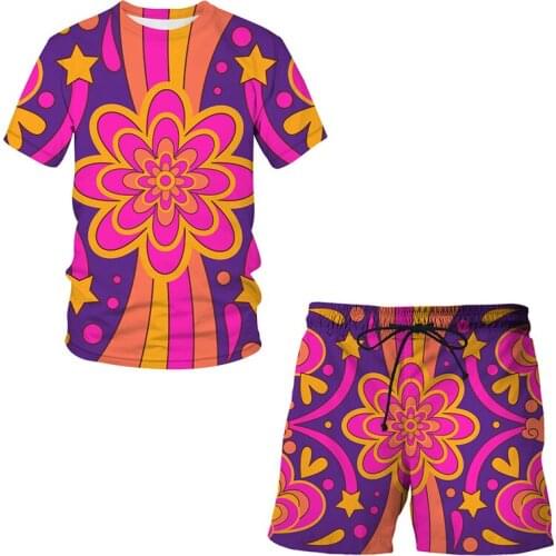 2021 Mens Sets Hip hop Clothes Streetwear Summer Outfit Male T-shirt and Pant Two Pieces Hip-hop Casual 3D print Men clothing