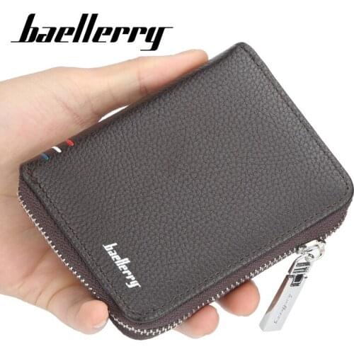 Men PU Leather Zipper Wallet Card Bag Change Purse Credit Bank ID Card Holders Coin Pocket Case Cover Short Mini Wallets