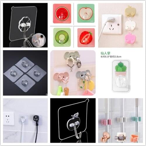 Wall Hook Strong Invisible Hook Multifunctional Hook Storage Hook Towel Bath Towel Hook Kitchen Bathroom Storage Wall Hooks