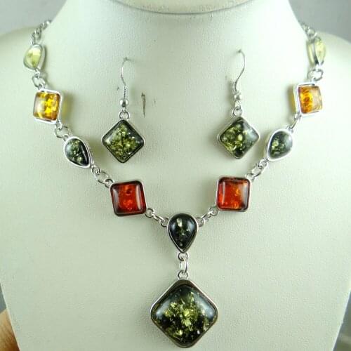 Wholesale Natural Precious Modernist Water drop TEARDROP GOLDEN HONEY PRESSED AMBERS Jewelry making earring necklace Q1