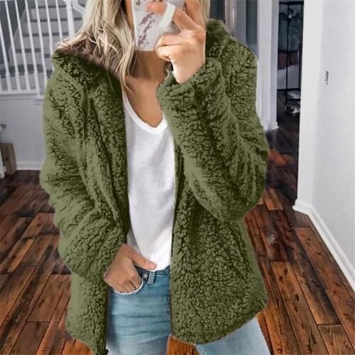 Autumn Winter Elegant Zipper Closure Warm Fleece Coat Skin-friendly Cardigan Coat Zipper Closure for Holiday