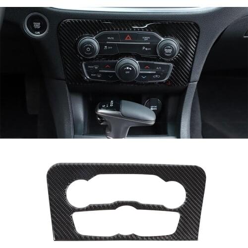 For Dodge Charger 2015 2016 2017 2018 2019 2020 Audio Switch Decoration Panel Black Red Carbon Fiber Car Interior Accessories