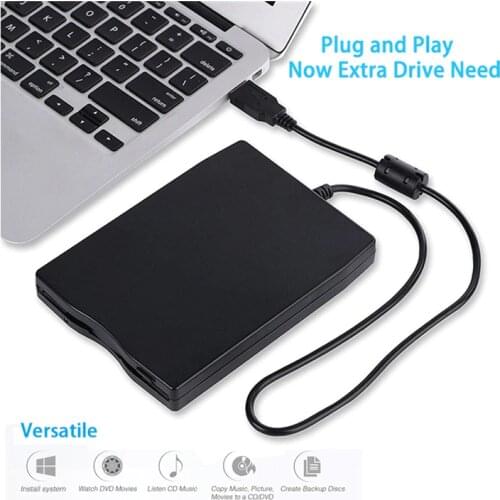 3.55 Portable USB External Floppy Disk Drive 1.44MB FDD CD Emulators No Extra r Required,Plug and Play