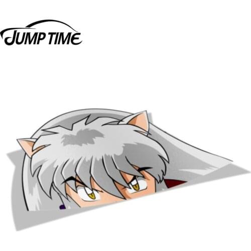 Jump Time 13cm x 7.8cm Inuyasha Anime Car Stickers Waifu Decals Motor Laptop Car Accessories Scrapbooking Stickers Decorative