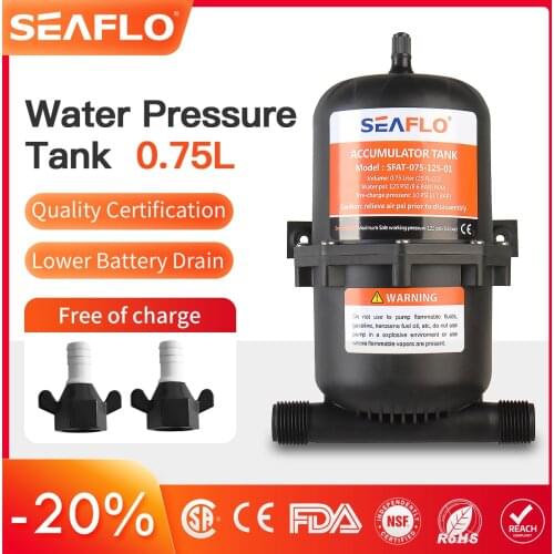 SEAFLO RV Marine Pressure Pressurized Accumulator Tank 0.75 Liter Stabilization Can Boat Equipment Accessories SFAT-075-125-01
