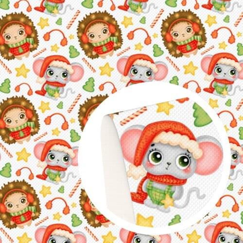 20*33cm Animal Cartoon Christmas Hat Faux Synthetic Leather Fabric For Bows Home Decoration Crafts DIY Handmade,1Yc18913