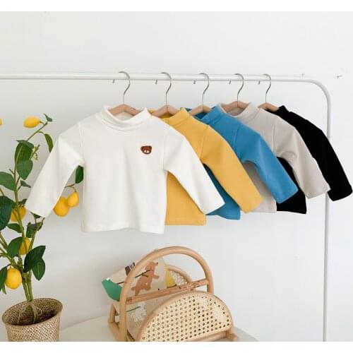 FOCUSNORM 0-24M Autumn Baby Girls Boys Sweatshirt Tops 5 Colors Cartoon Bear Printed Long Sleeve Pullover Tops