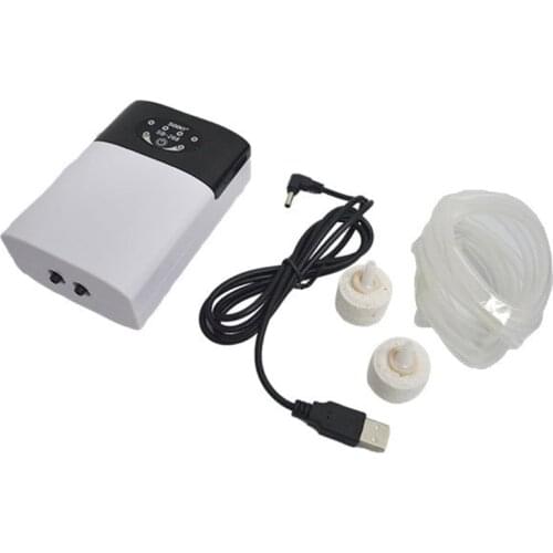 Internal Aquarium Rechargeable Silent Oxygen Pump Turtle Tank Built-in USB Charging Port Portable Fish Tank Air Pump
