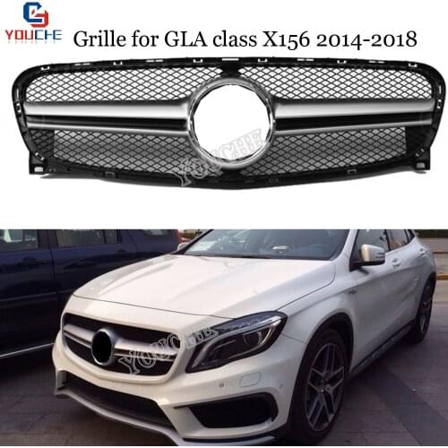 X156 Diamonds / AMG / GT Front Grille For Mercedes GLA Class X156 2014 - 2018 GLA200 GLA250 Replacement Bumper Grill Mesh