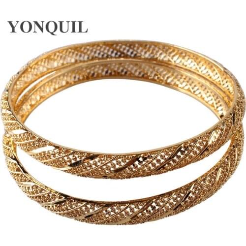 Gold Color Bangle For Women Dubai Bride Wedding Ethiopian Bracelet Africa Bangle Arab Jewelry Charm Bracelet Accessories