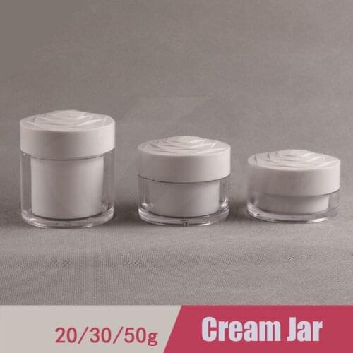 300PCS/LOT-30G Cream Jar,Small Rose Shape Cap Nail Art Canister,Empty Plastic Cosmetic Container,MINI Sample Makeup Sub-bottling