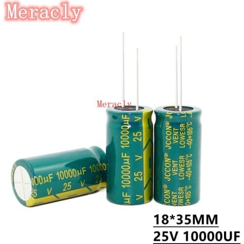 5PCS 25V 10000UF Aluminum electrolytic capacitors Own factory long life High frequency and low resistance best quality 20