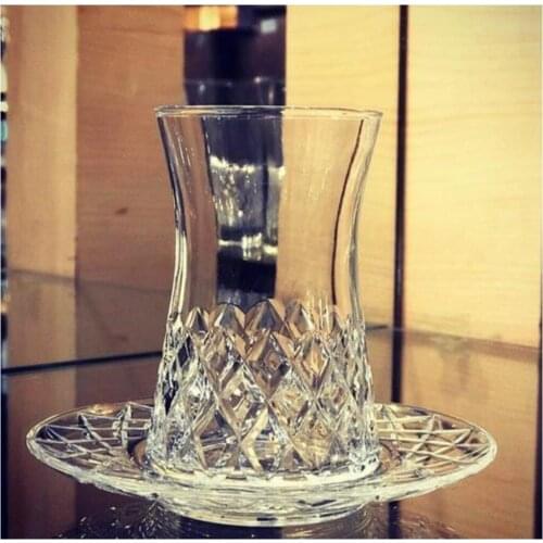 12 piece Lozenge Pattern Heybeli Tea Team 6 Pcs Cup 6 Pcs Plate