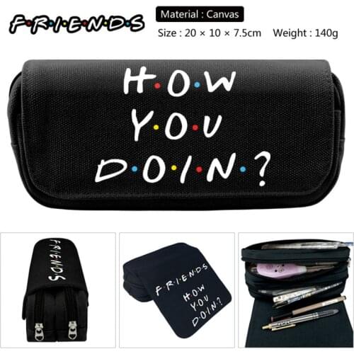Friends TV Series How you doing Boys Girls Wallet Canvas Pencil Case School Supplies Bags Student Gift Make up Bag