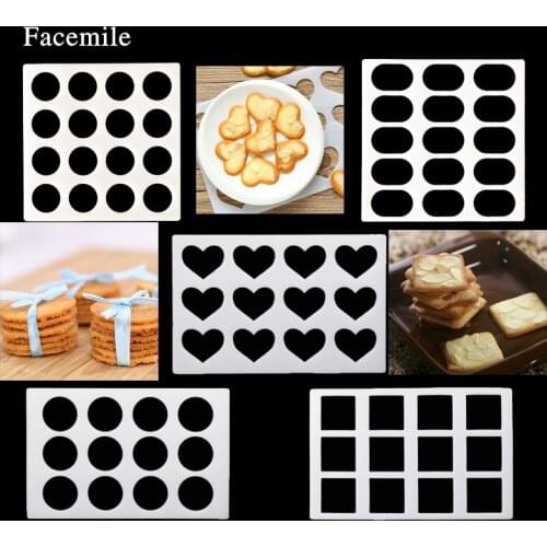 Facemile Geometric Patterns Chocolate Cake Cookie Biscuit Mold Chip Crisp Mold Baking Mat Fondant Cake Decorating Tool