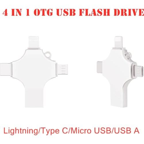 Type C USB 3.0 OTG Flash Drive 128GB Lightning to Metal Pen Drive 64GB For iPhone 11 x 8 7 7Plus 6 6s 5 se iPad iPod